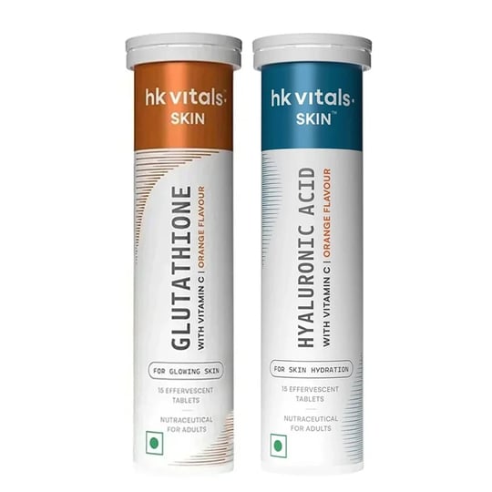 Glutathione and Hyaluronic Acid Effervescent 15 Tabs Orange Combo