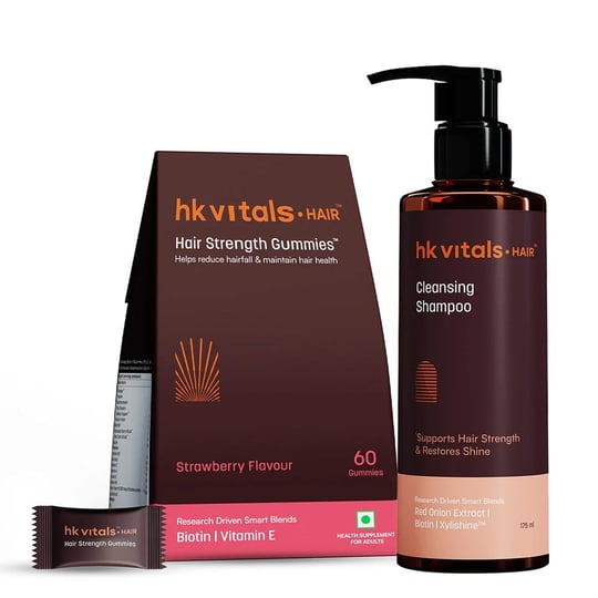 Hair Strength 60 Gummies Strawberry & 175 ml Shampoo Combo