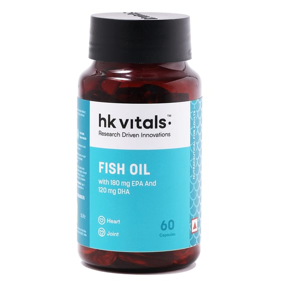 HK Vitals Fish Oil 1000mg with 180mg EPA and 120mg DHA, 60 capsules
