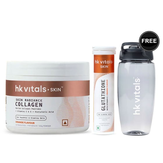 Skin Radiance Collagen 100 g & Glutathione Effervescent Orange 15 Tabs Combo