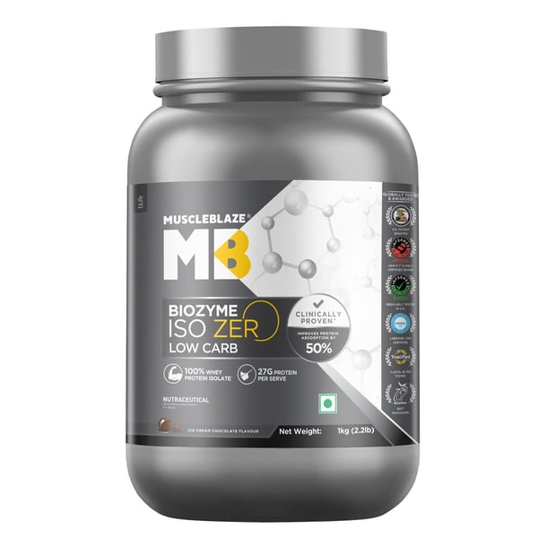 MuscleBlaze Biozyme Iso-Zero,  2.2 lb  Low Carb Ice Cream Chocolate 