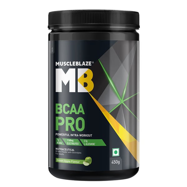 MuscleBlaze BCAA Pro Essential Amino Acids, 0.99 lb 30 Servings Green Apple