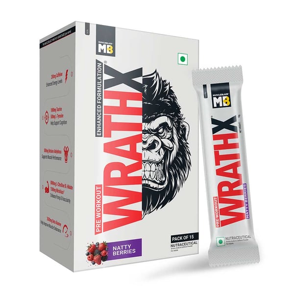 MuscleBlaze Pre Workout WrathX,  270 g  Natty Berries 