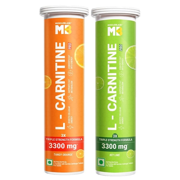 L-Carnitine PRO - 3300mg Effervescent 20 Tabs Tangy Orange and Key Lime