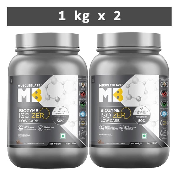 MuscleBlaze Biozyme Iso-Zero, 4.4 lb Low Carb Ice Cream Chocolate