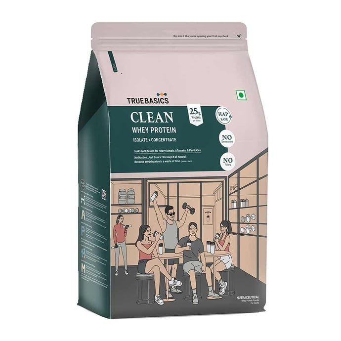 12 - TrueBasics Clean Whey Protein (Isolate + Concentrate),  2.2 lb  Salted Dark Chocolate  Blend (Isolate + Concentrate) 