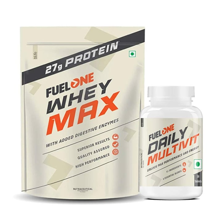 Fuel One Whey Max 1kg Rich Chocolate & Daily Multivitamin 30 Tabs Combo