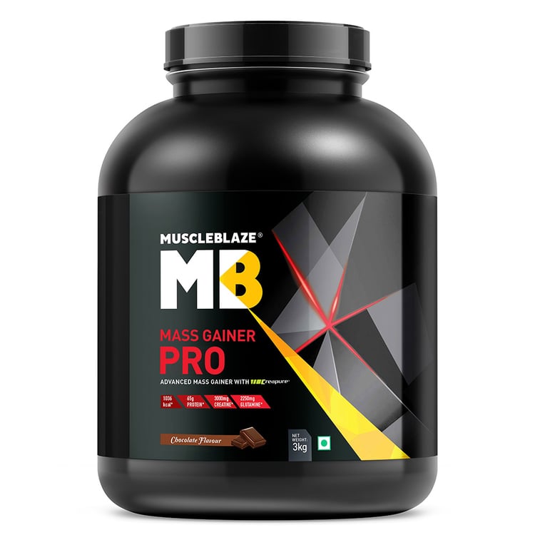 MuscleBlaze Mass Gainer PRO with Creapure, 6.6 lb Chocolate