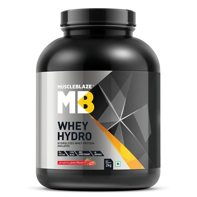 2 - MuscleBlaze Whey Hydro,  4.4 lb  Strawberry Shake 