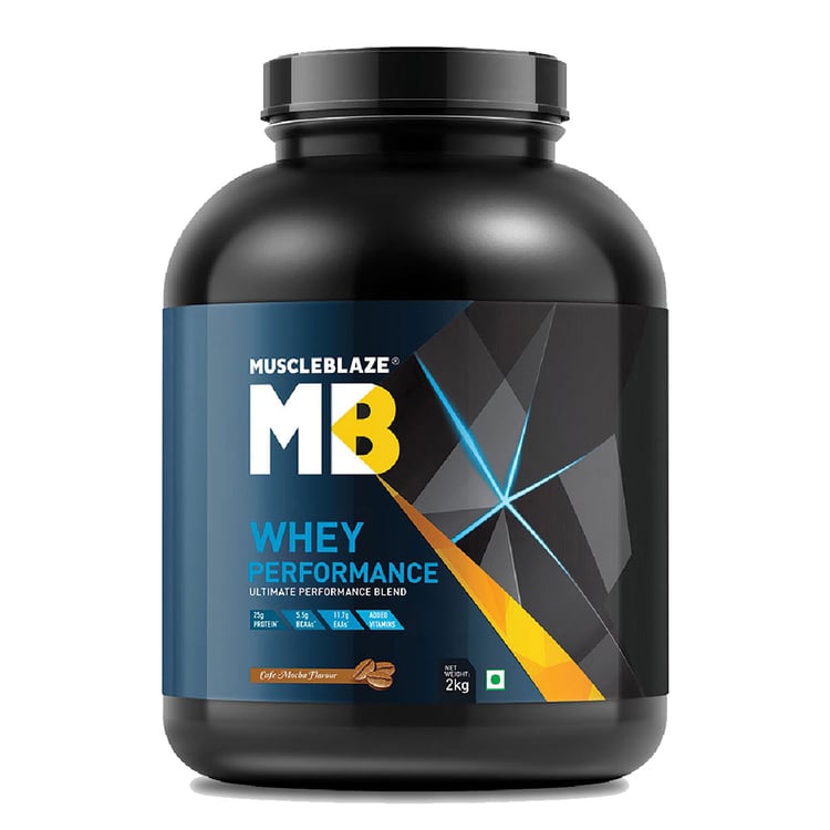 New - MuscleBlaze Whey Performance (70%) Protein,  4.4 lb  Cafe Mocha 