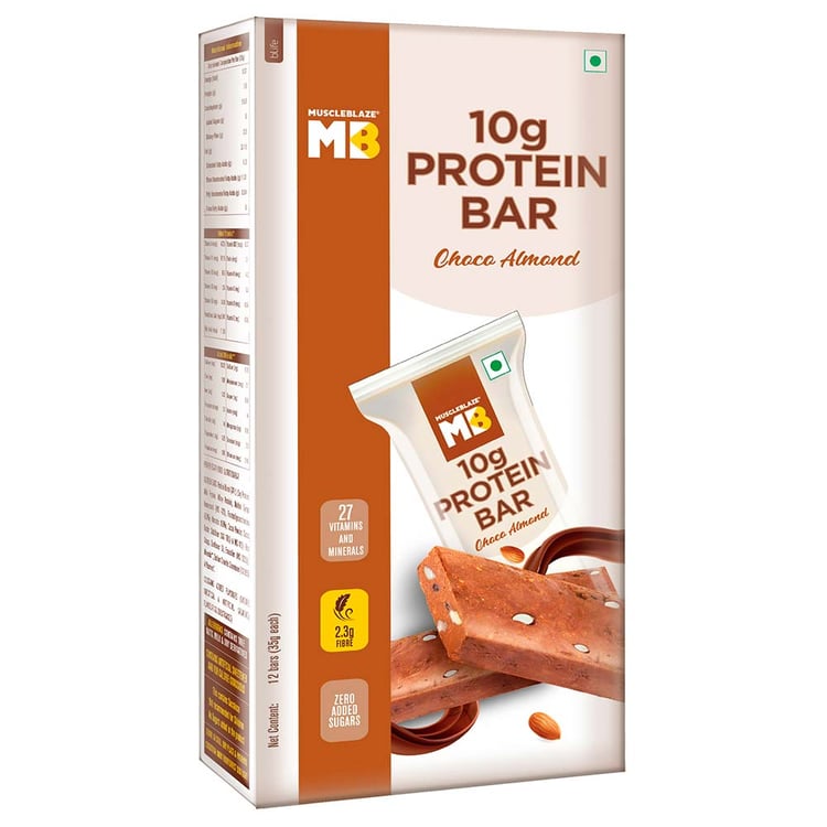 2 - MuscleBlaze Mini-Protein Bar (10g Protein),  12 Piece(s)/Pack  Almond Fudge 