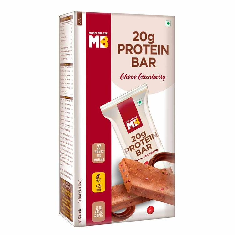 2 - MuscleBlaze Protein Bar,  12 Piece(s)/Pack  Choco Cranberry 