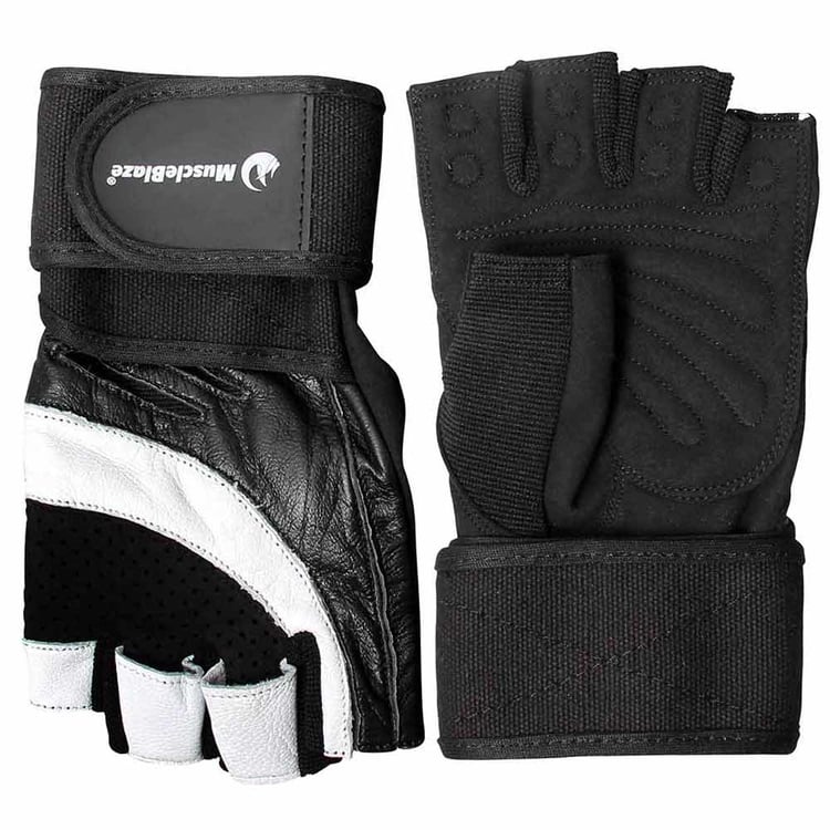 MuscleBlaze Gloves,  Black & White  Small 