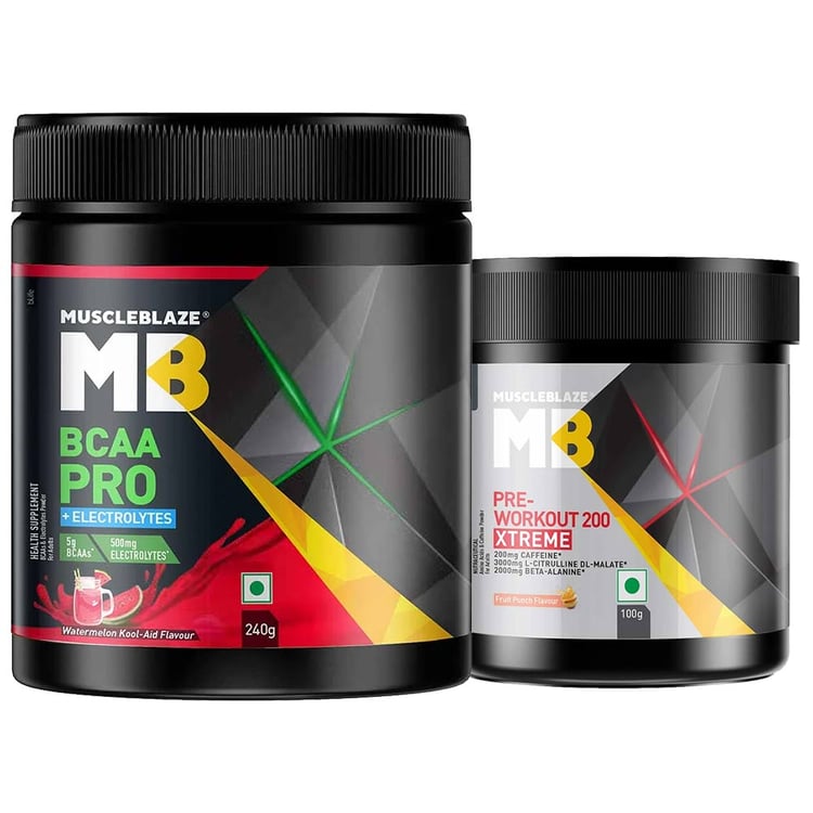 MuscleBlaze BCAA Pro 0.53 lb & Pre Workout 200 Xtreme 0.22 lb Combo