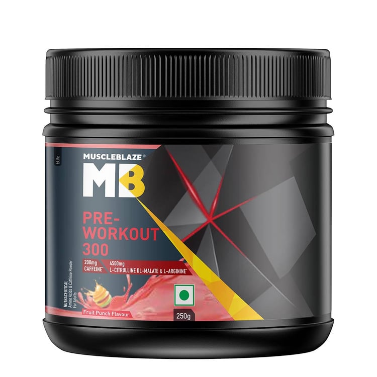3 - MuscleBlaze PRE Workout 300,  0.55 lb  Fruit Punch 