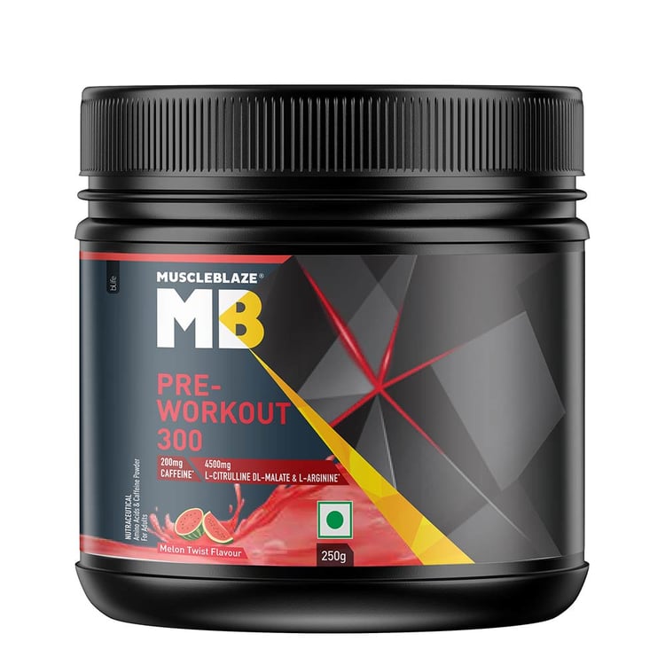 3 - MuscleBlaze PRE Workout 300,  0.55 lb  Melon Twist 