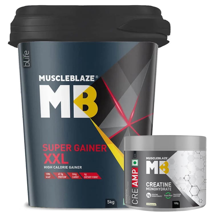 MuscleBlaze Super Gainer XXL 5 kg & Creatine Monohydrate Combo