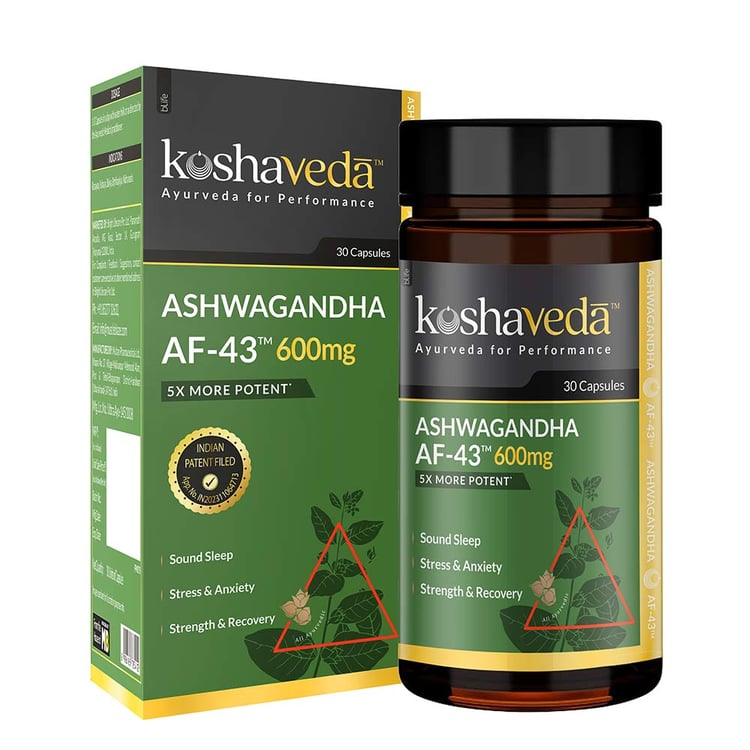 1 - Koshaveda Ashwagandha AF-43 600mg by MuscleBlaze,  30 capsules 
