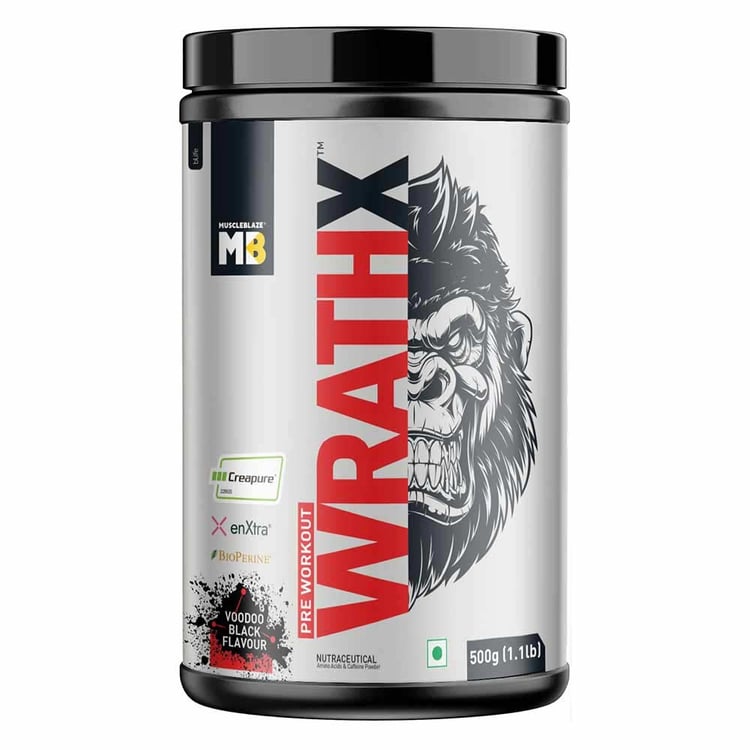 1 - MuscleBlaze Pre Workout WrathX,  1.1 lb  Voodoo Black Jar 