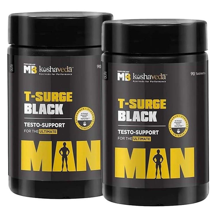 1 - MuscleBlaze T-Surge Black,  180 tablet(s)  Unflavoured (Pack of 2) 