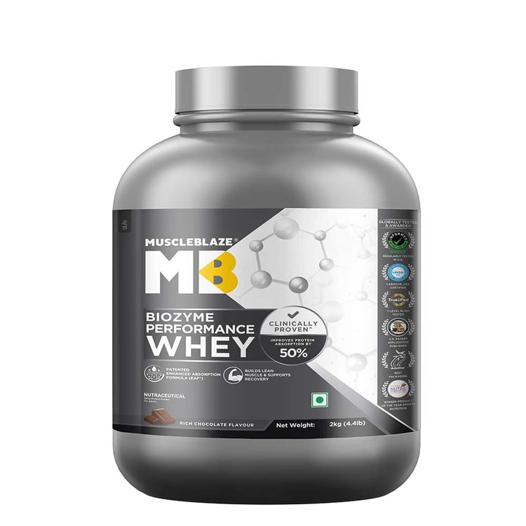 2 - MuscleBlaze Biozyme Performance Whey, 4.4 lb Rich Chocolate