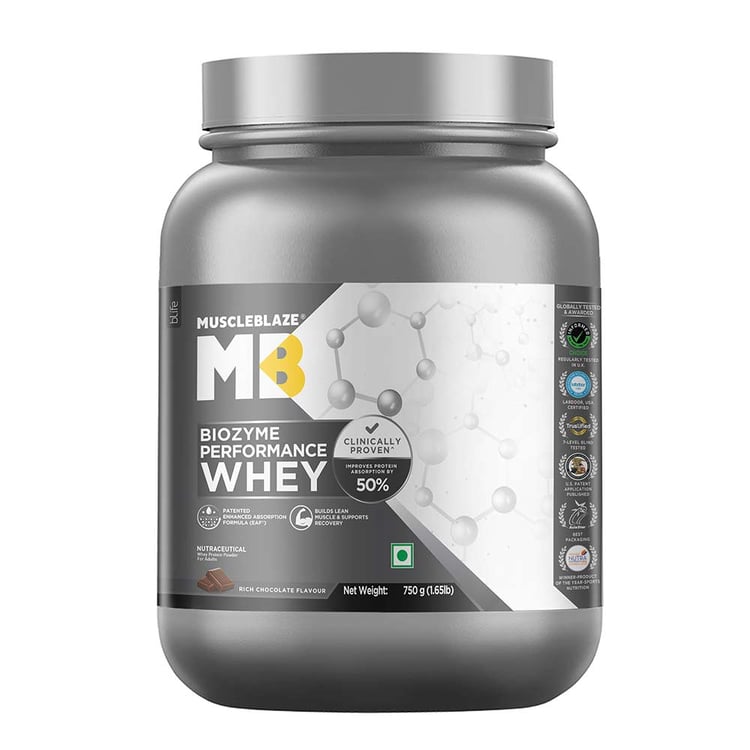 2 - MuscleBlaze Biozyme Performance Whey,  1.65 lb  Rich Chocolate 