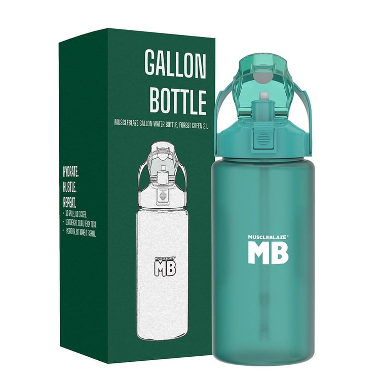1 - MuscleBlaze Gallon Water Bottle,  Forest Green  2 L 