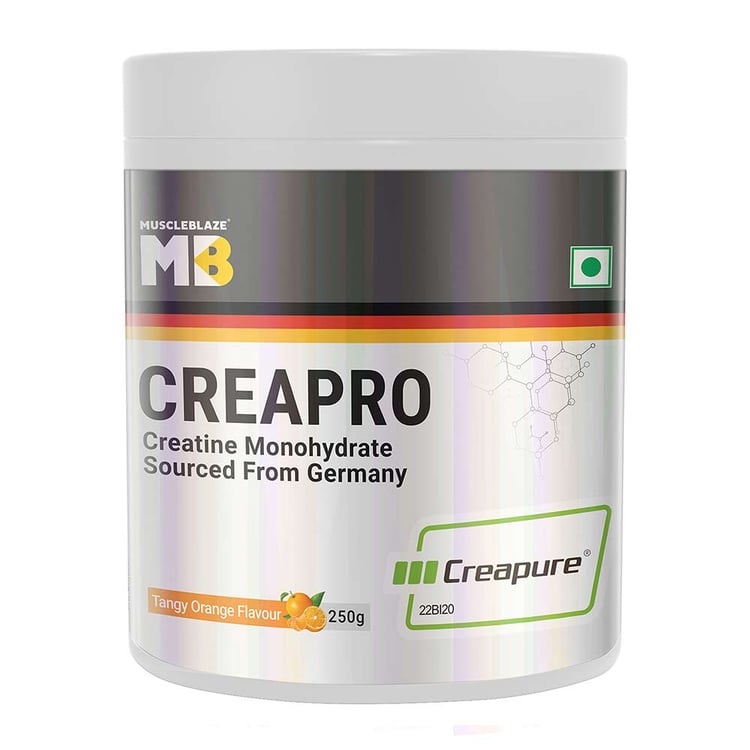 8 - MuscleBlaze CreaPRO Creatine with Creapure® Powder from Germany,  0.55 lb  Tangy Orange 