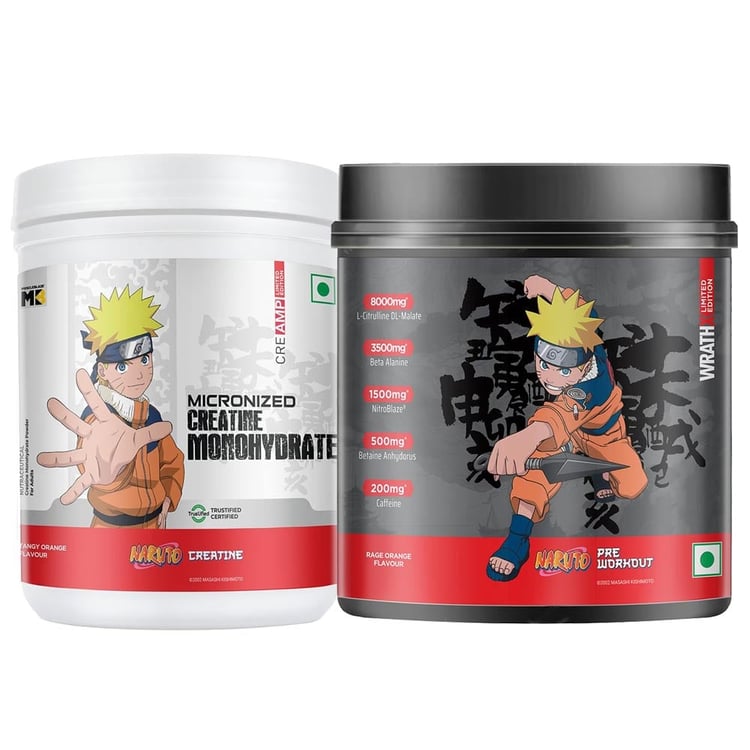 Pre Workout WrathX 540g & Creatine CreAMP 320g Special Naruto Edition Stack