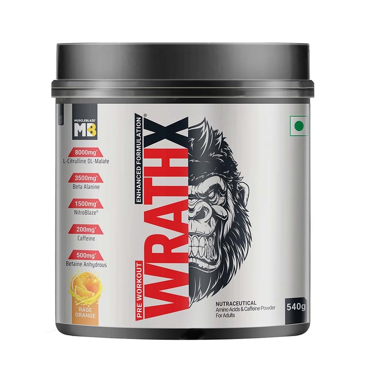 3 - MuscleBlaze Pre Workout WrathX, 1.19 lb Rage Orange