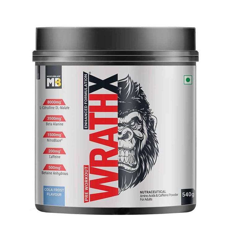 3 - MuscleBlaze Pre Workout WrathX, 30 Servings Cola Frost