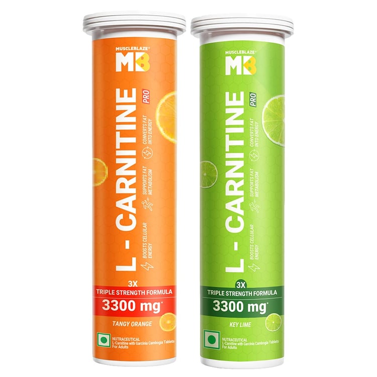 L-Carnitine PRO - 3300mg Effervescent 20 Tabs Tangy Orange and Key Lime