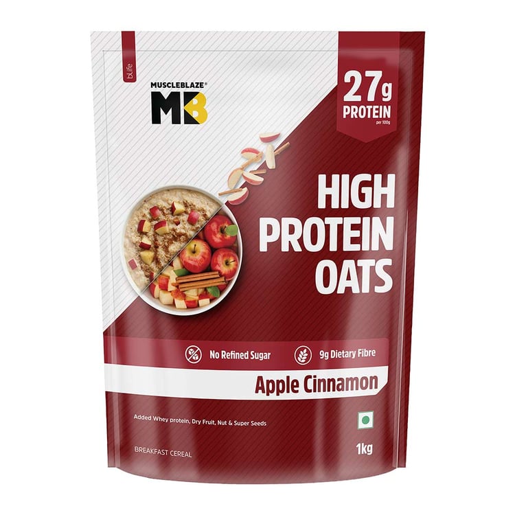 2 - MuscleBlaze High Protein Oats,  1 kg  Apple Cinnamon 
