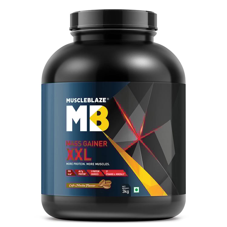 1 - MuscleBlaze Mass Gainer XXL with Complex Carbs and Proteins in 3:1 ratio,  6.6 lb  Cafe Mocha 
