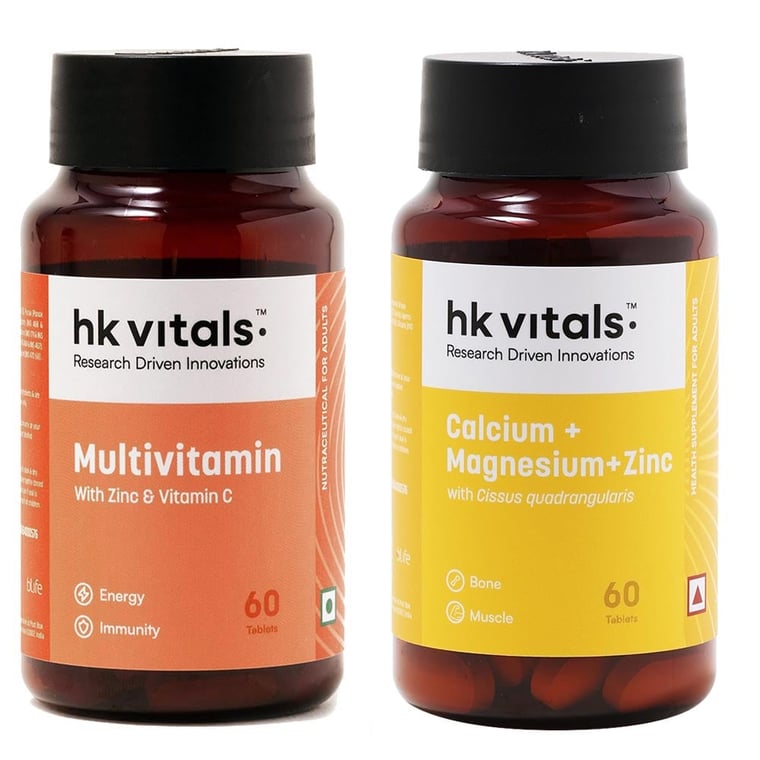 HK Vitals Calcium & Multivitamin 60 Tabs Combo by HealthKart