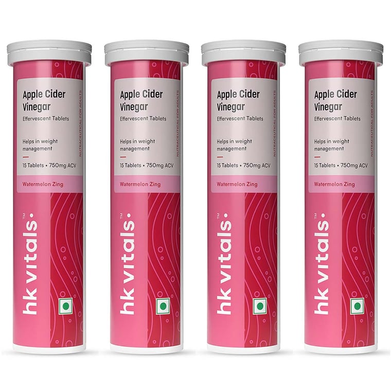 10 - HK Vitals ACV Effervescent 750 mg,  60 tablet(s)  Watermelon 