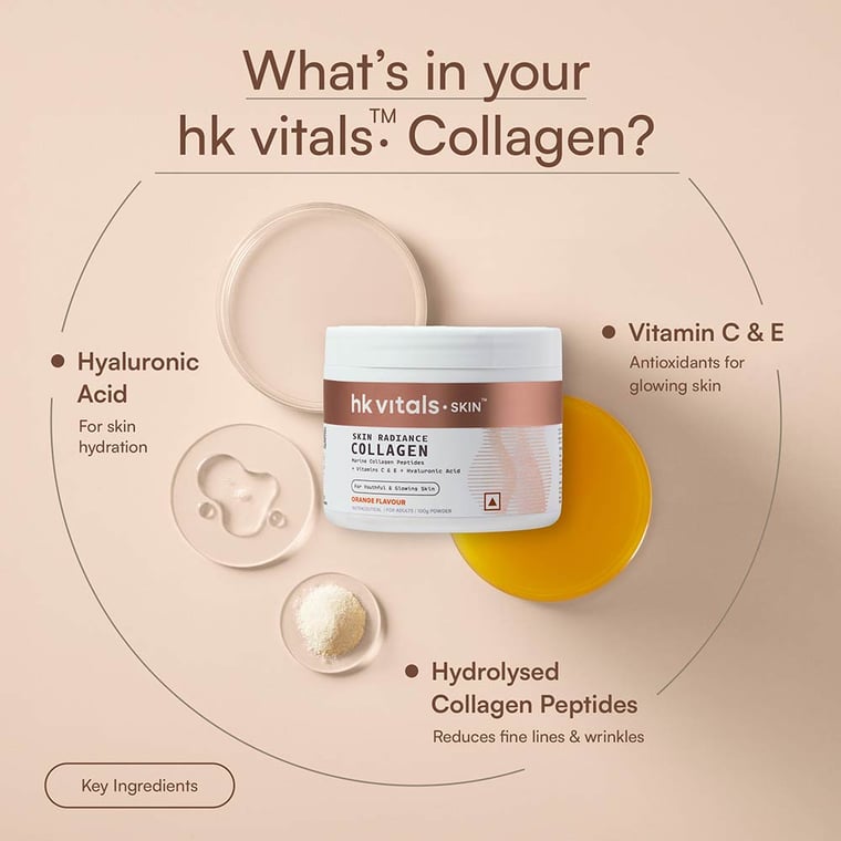 4 - HK Vitals Skin Radiance Collagen,  Marine Collagen  100 g  Orange