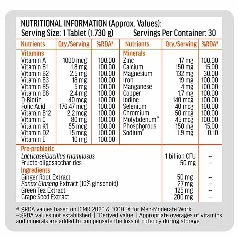 7 - HK Vitals Multivitamin Plus Men,  30 tablet(s)  Unflavoured