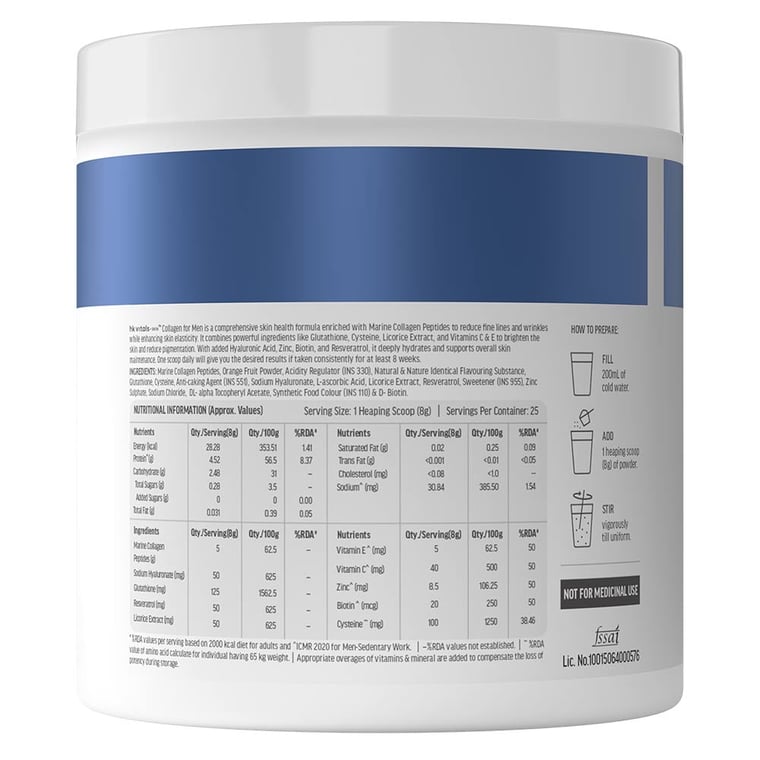 10 - HK Vitals Collagen for Men,  Marine Collagen  200 g  Orange