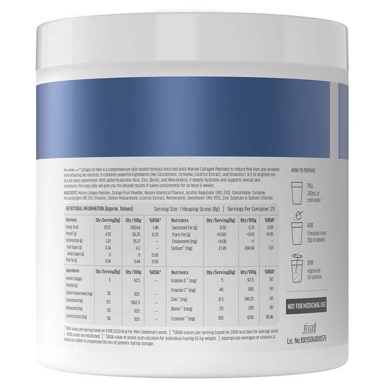 9 - HK Vitals Collagen for Men,  Marine Collagen  200 g  Lemon