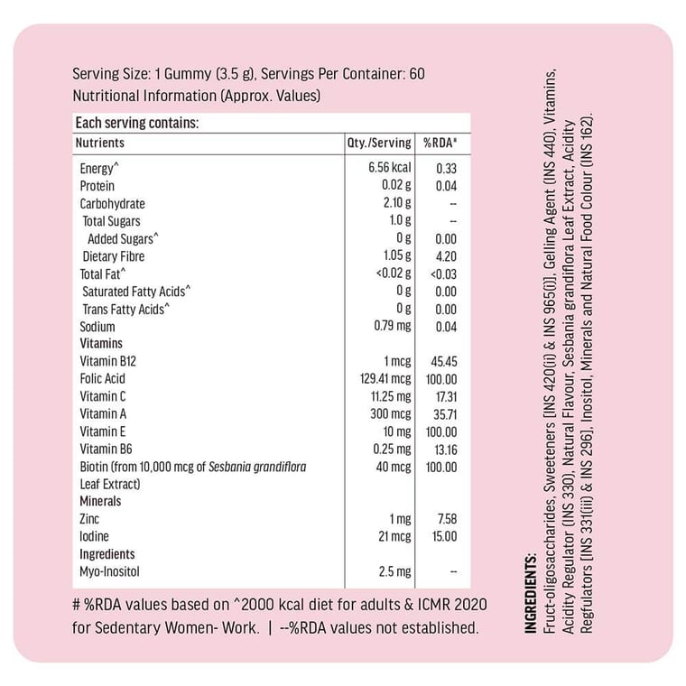 9 - HK Vitals Hair Strength Gummies,  60 gummies  Strawberry