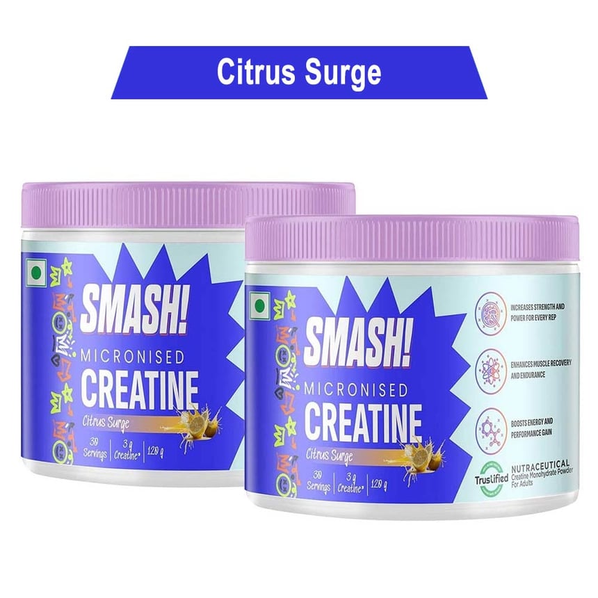 240g Micronised Creatine Monohydrate Citrus Surge (120g X 2)